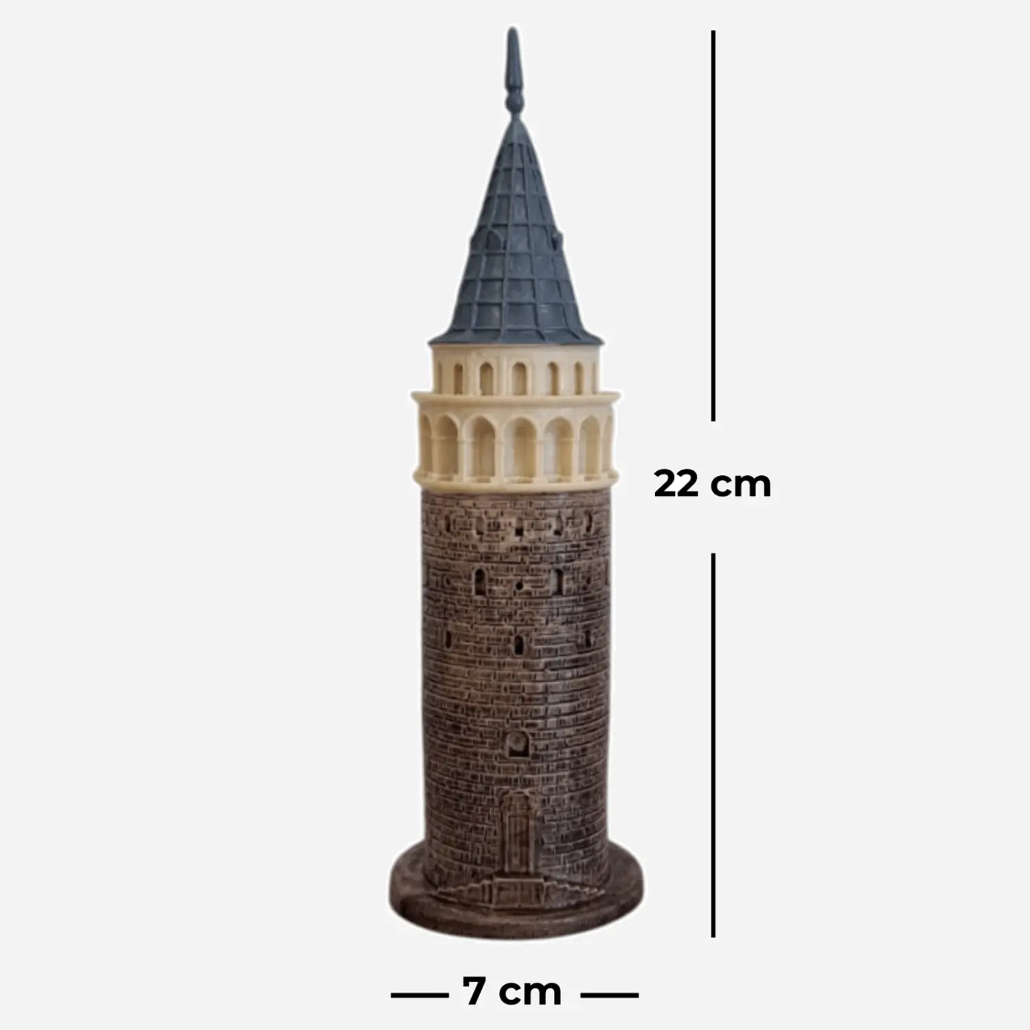 22 cm Galata Kulesi Biblo orta boy ön görünüm